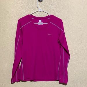 Columbia Top Blouse L Stretchy Purple/Dark Pink Activewear Sportswear Pullover